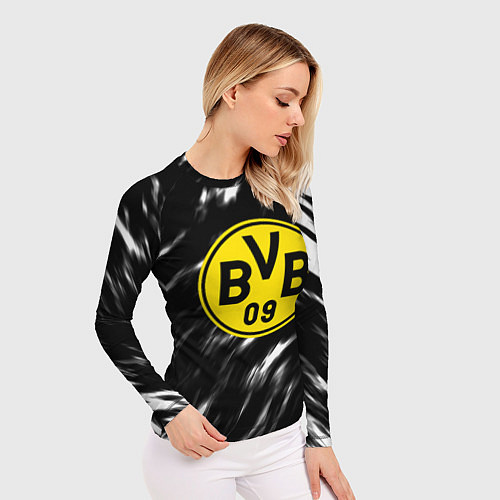 Женский рашгард Borussia штрихи красок текстура / 3D-принт – фото 3