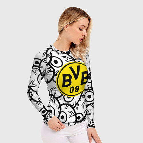Женский рашгард Borussia глаза текстура / 3D-принт – фото 3