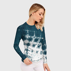 Рашгард женский Узорчатая текстура сине-белая, цвет: 3D-принт — фото 2
