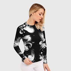Рашгард женский Чёрно-белый абстрактный паттерн, цвет: 3D-принт — фото 2