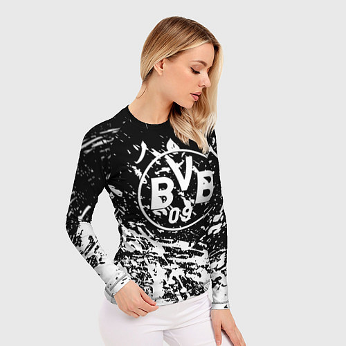 Женский рашгард Borussia белые краски / 3D-принт – фото 3