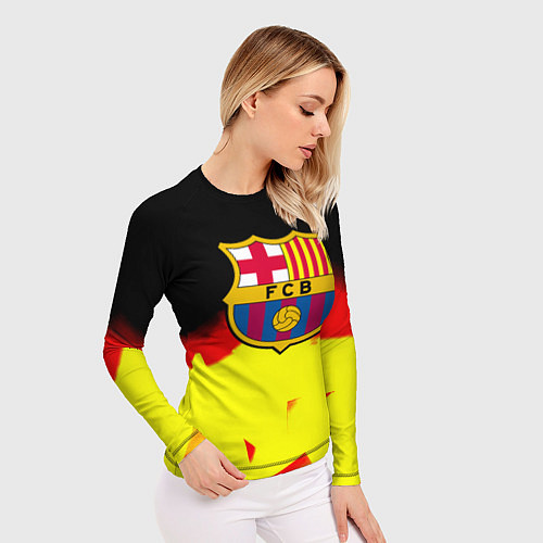 Женский рашгард Borussia абстракция золото геометрия / 3D-принт – фото 3