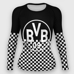 Рашгард женский Borussia шахматная клетка, цвет: 3D-принт