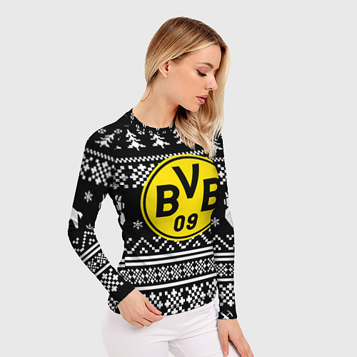 Женский рашгард Borussia x fortnite pattern / 3D-принт – фото 3