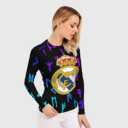 Рашгард женский Реал Мадрид неоновые символы, цвет: 3D-принт — фото 2
