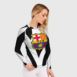 Рашгард женский Barcelona черные полосы, цвет: 3D-принт — фото 2