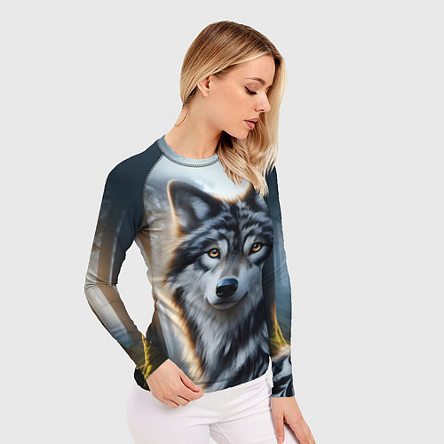 Женский рашгард Морда волка - Россия / 3D-принт – фото 3