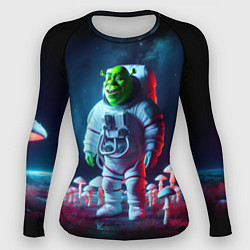 Рашгард женский Космонавт Шрек на планете неоновых мухоморов, цвет: 3D-принт