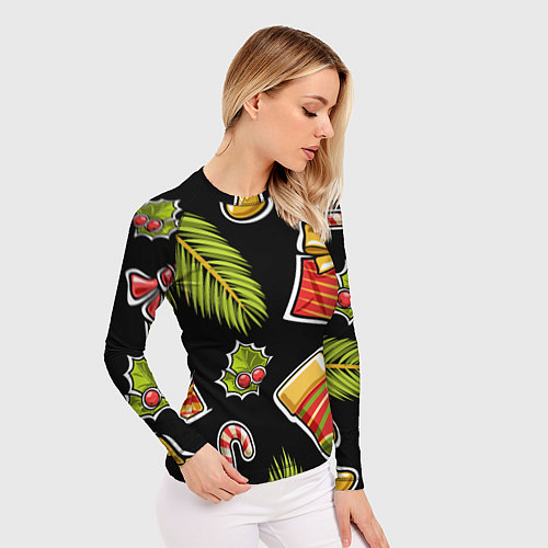 Женский рашгард Рождественский вайб / 3D-принт – фото 3