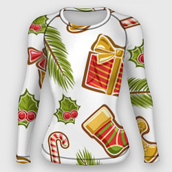 Рашгард женский Рождественский вайб, цвет: 3D-принт