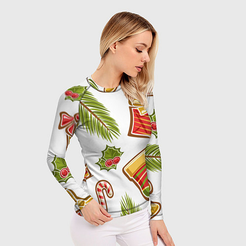Женский рашгард Рождественский вайб / 3D-принт – фото 3