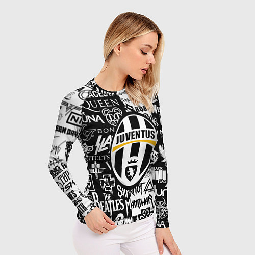 Женский рашгард Juventus рок музыка / 3D-принт – фото 3