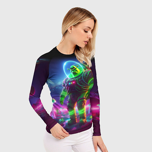 Женский рашгард Космонавт Шрук в неоновом скафандре на загадочной / 3D-принт – фото 3