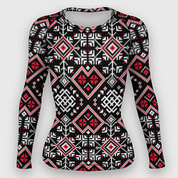 Рашгард женский Славянский орнамент обережный, цвет: 3D-принт
