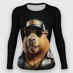 Рашгард женский Капибара в бейсболке, цвет: 3D-принт