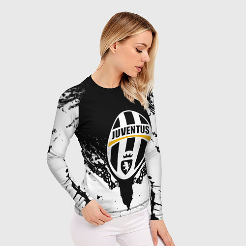 Женский рашгард Ювентус краски всплеск текстура / 3D-принт – фото 3
