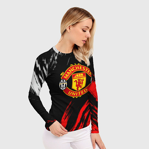 Женский рашгард Манчестер Юнайтед x Ювентус краски / 3D-принт – фото 3