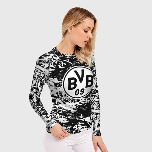Женский рашгард Боруссиа белые краски / 3D-принт – фото 3