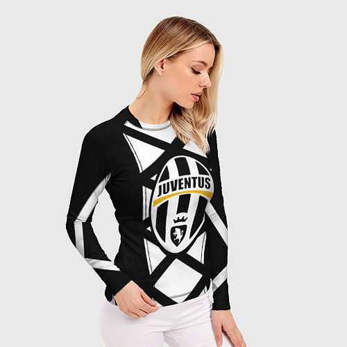 Женский рашгард Ювентус геометрия полосы линии / 3D-принт – фото 3