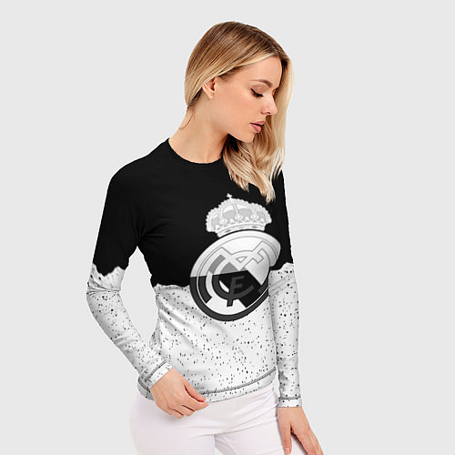 Женский рашгард Реал Мадрид лого ночь текстура / 3D-принт – фото 3