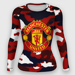 Рашгард женский Манчестер Юнайтед камуфляж, цвет: 3D-принт