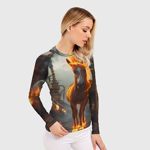 Женский рашгард Стимпанк и огненная лошадь / 3D-принт – фото 3