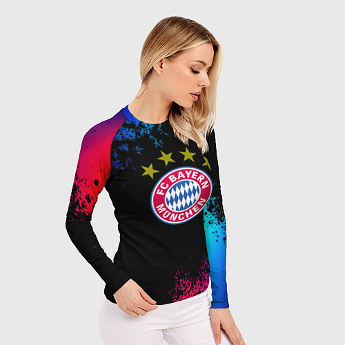 Женский рашгард Бавария Мюнхен краски неон градиент / 3D-принт – фото 3