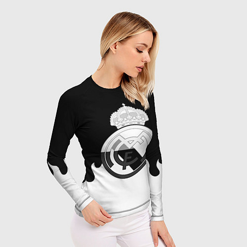 Женский рашгард Реал Мадрид огонь белый / 3D-принт – фото 3