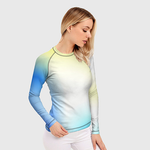 Женский рашгард Color yellow blue white / 3D-принт – фото 3