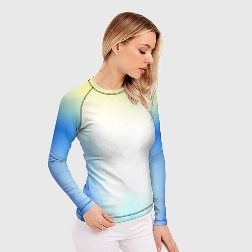 Женский рашгард Color yellow blue white / 3D-принт – фото 3