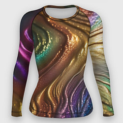 Рашгард женский Сморщенные складочки жидкости, цвет: 3D-принт