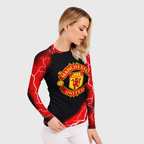 Женский рашгард Манчестер Юнайтед шторм молнии / 3D-принт – фото 3