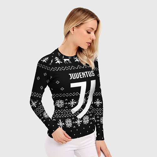 Женский рашгард Ювентус новый год текстура / 3D-принт – фото 3