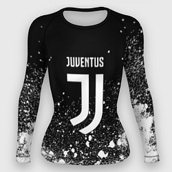 Рашгард женский Ювентус всплеск белых красок, цвет: 3D-принт
