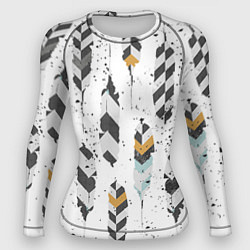 Рашгард женский Перья, цвет: 3D-принт