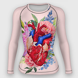 Рашгард женский Цветочное сердце, цвет: 3D-принт