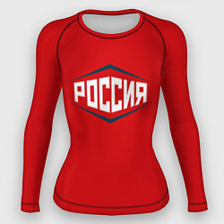 Рашгард женский Россия, цвет: 3D-принт