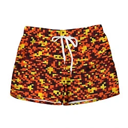 Женские шорты Камуфляж пиксельный: оранжевый/желтый