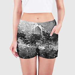 Шорты женские Чёрно белый цвет, цвет: 3D-принт — фото 2