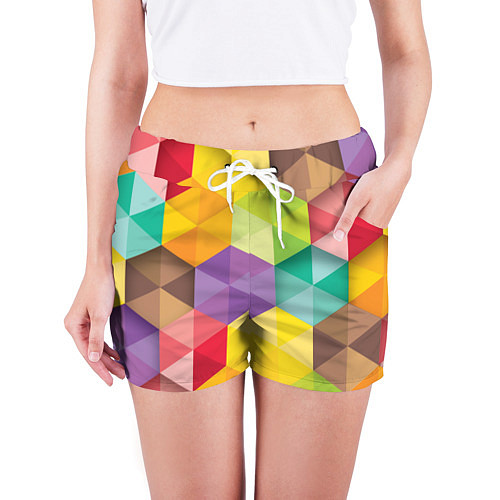 Женские шорты Цветные зонтики / 3D-принт – фото 3