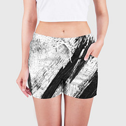 Шорты женские Белый и черный, цвет: 3D-принт — фото 2