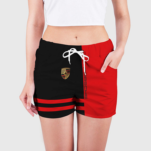 Женские шорты Porsche: Red Sport / 3D-принт – фото 3