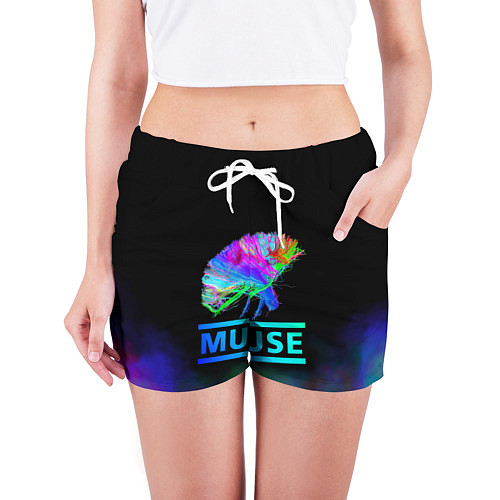 Женские шорты Muse: Neon Flower / 3D-принт – фото 3