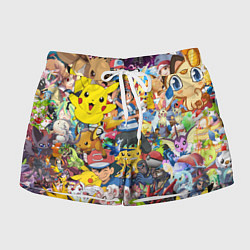 Шорты женские Pokemon Bombing, цвет: 3D-принт
