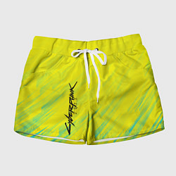 Шорты женские Cyberpunk 2077: Yellow, цвет: 3D-принт