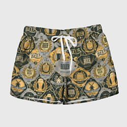 Шорты женские Пивные этикетки мира, цвет: 3D-принт