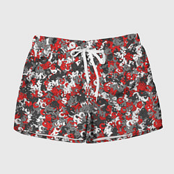 Шорты женские Камуфляж с буквами F C S M, цвет: 3D-принт