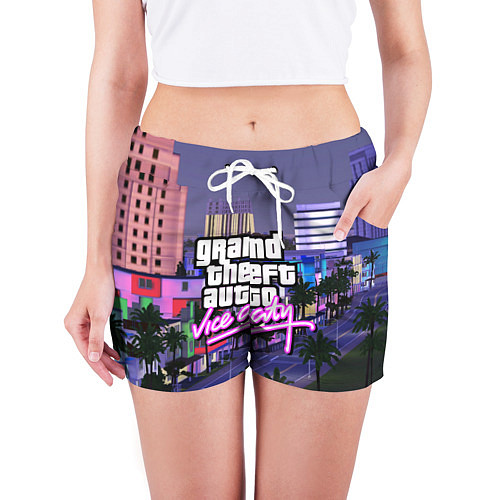 Женские шорты Grand Theft Auto Vice City / 3D-принт – фото 3