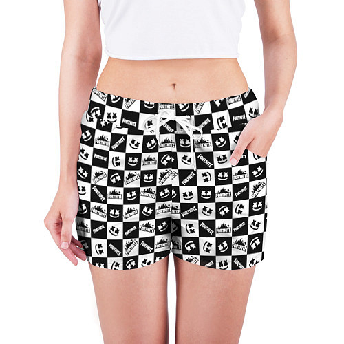 Женские шорты Fortnite&Marshmello / 3D-принт – фото 3