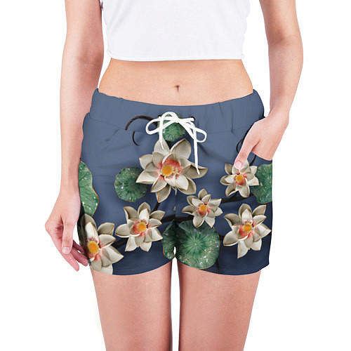 Женские шорты 3D стеклянные цветы / 3D-принт – фото 3